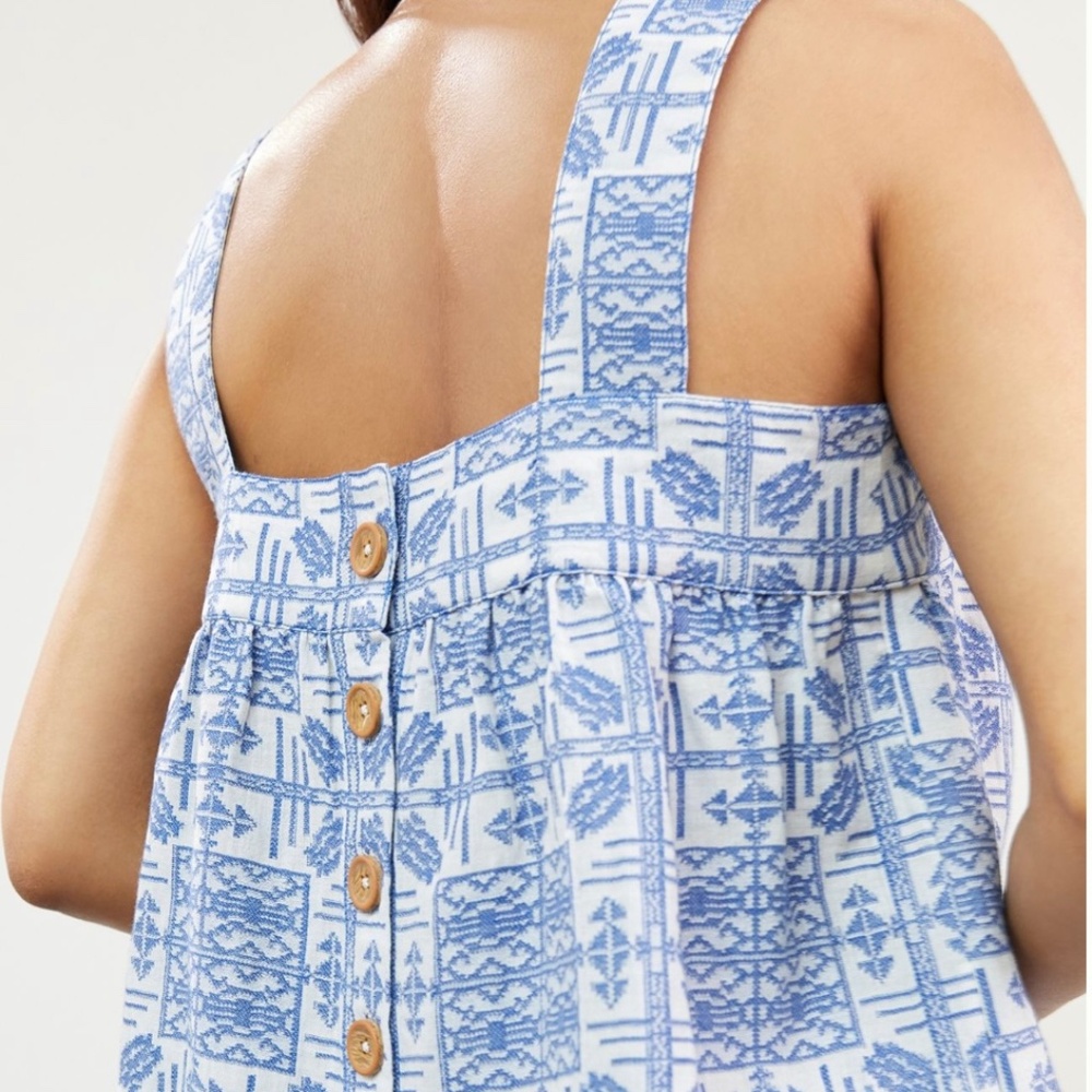 Anthologie Embroidered Button-Back Tank Sz XS - Picture 2 of 9